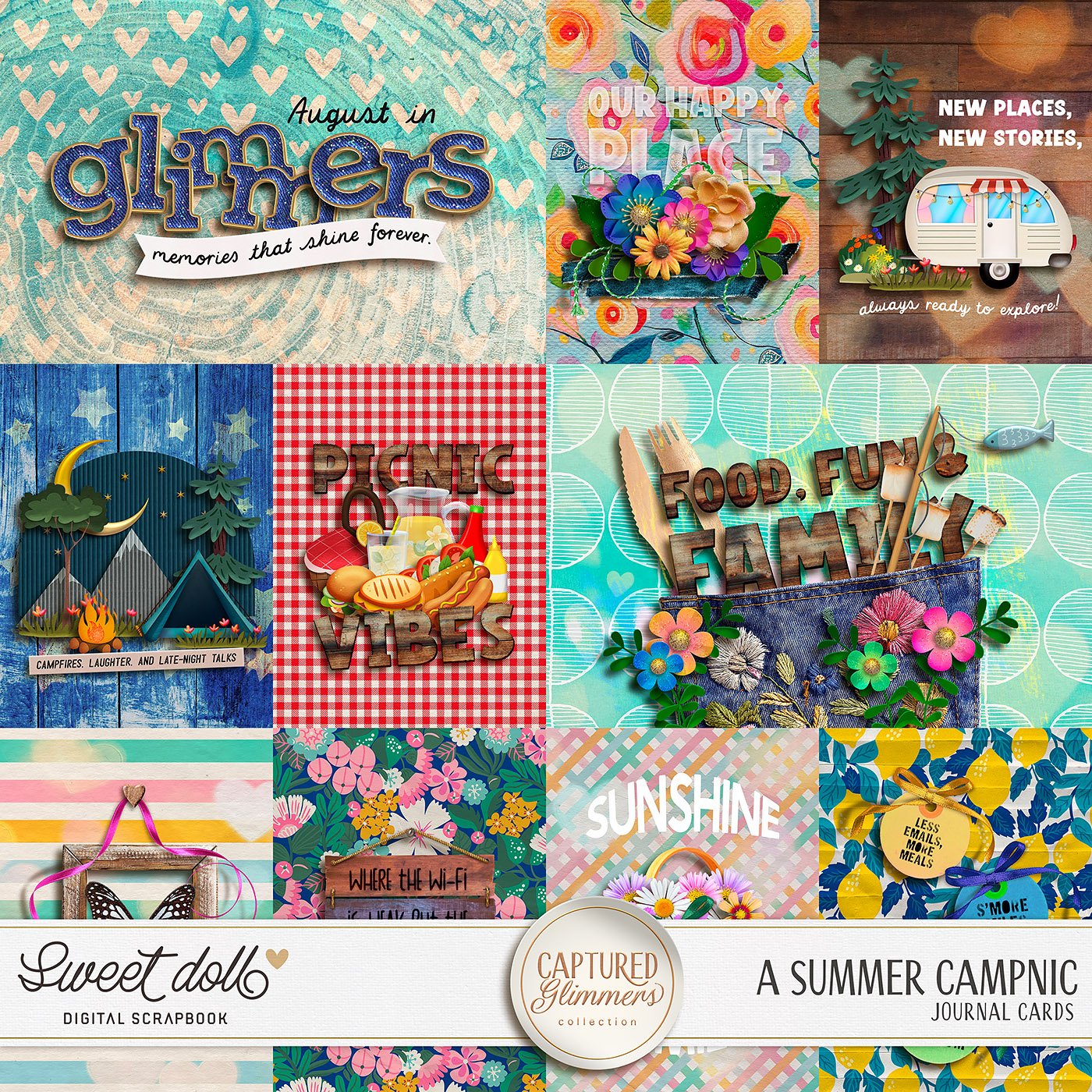 Captured Glimmers: A Summer Campnic {cards}