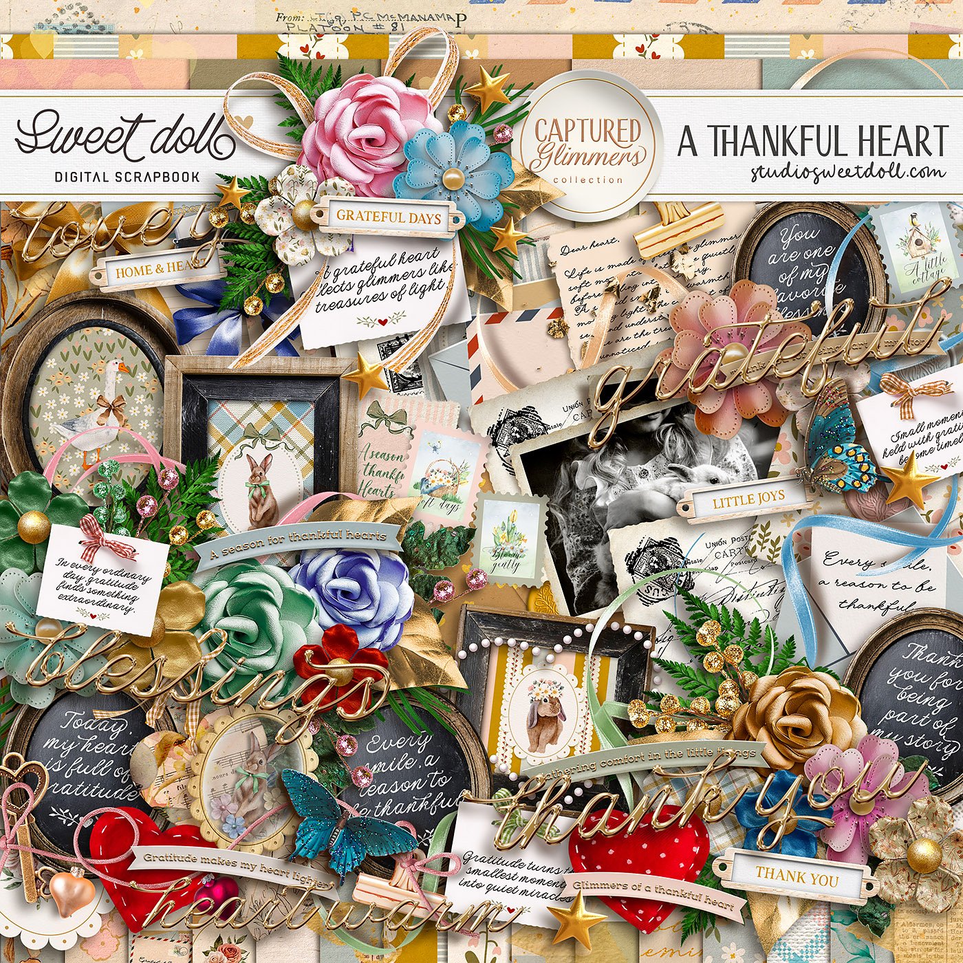 Captured Glimmers: A Thankful Heart {full kit}