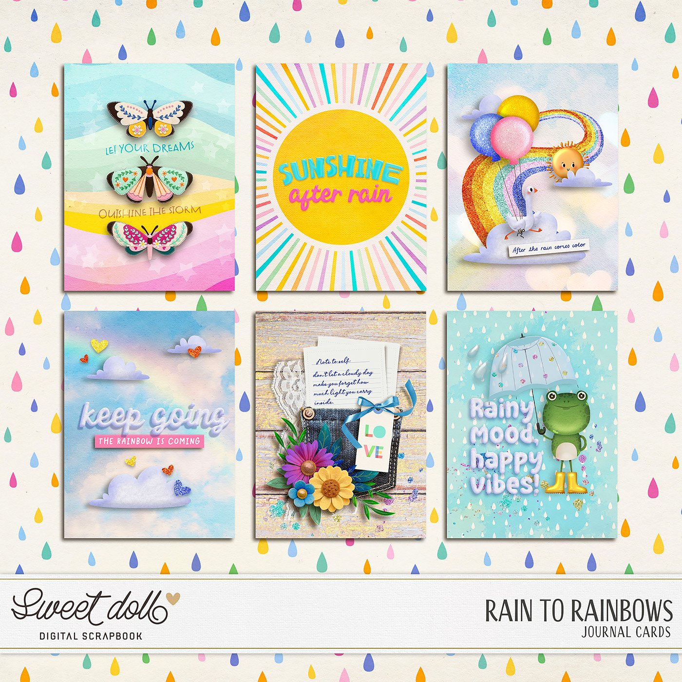 Rain to Rainbows {cards}